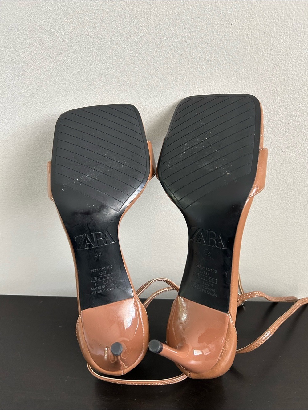 Zara Brown Square-Toe Heel Sandals, Size 39. - Picture 10 of 14